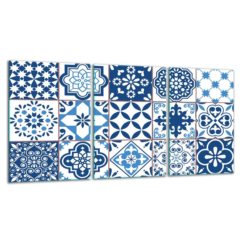 TMK ArtDeko Herdabdeckplatte 3 Teilig 3x30x52 cm - Spritzschutz Herdabdeckung – Herdschutz aus Siche