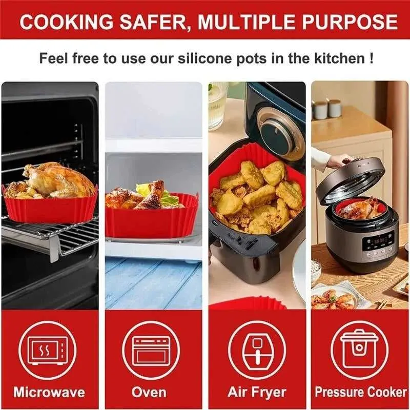 Reusable Silicone Air Fryer Liner Square