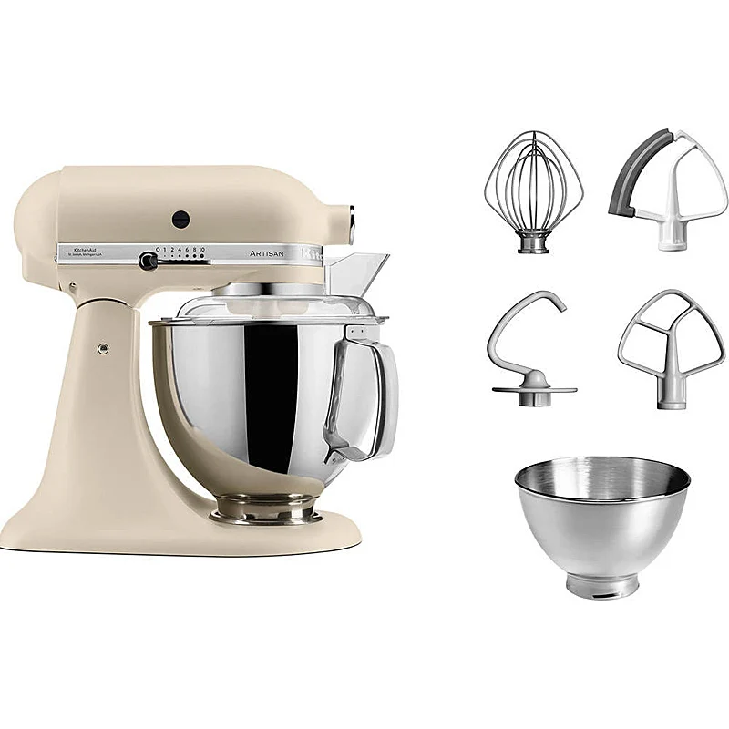 KitchenAid Artisan 5KSM175PSEFL Küchenmaschine 4,8L in Fresh Linen mit Zubehör