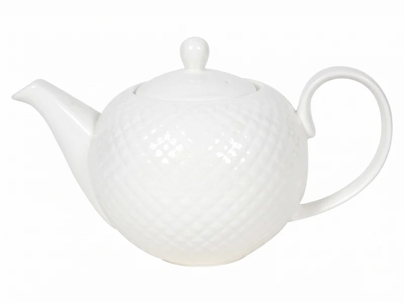 Cookinglife Teekanne Diamond Porzellan 900 ml Weiß - spülmaschinenfest