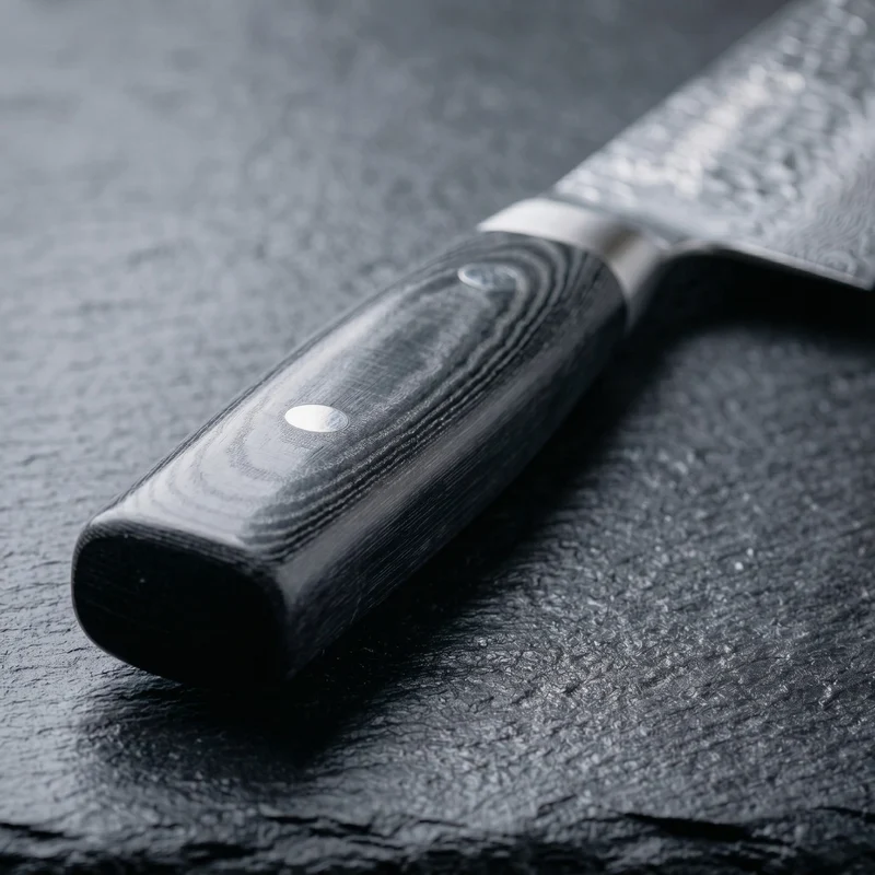Yaxell Zen Kochmesser 24 cm – 37-lagiger Damaststahl – Griff aus Canvas-Micarta