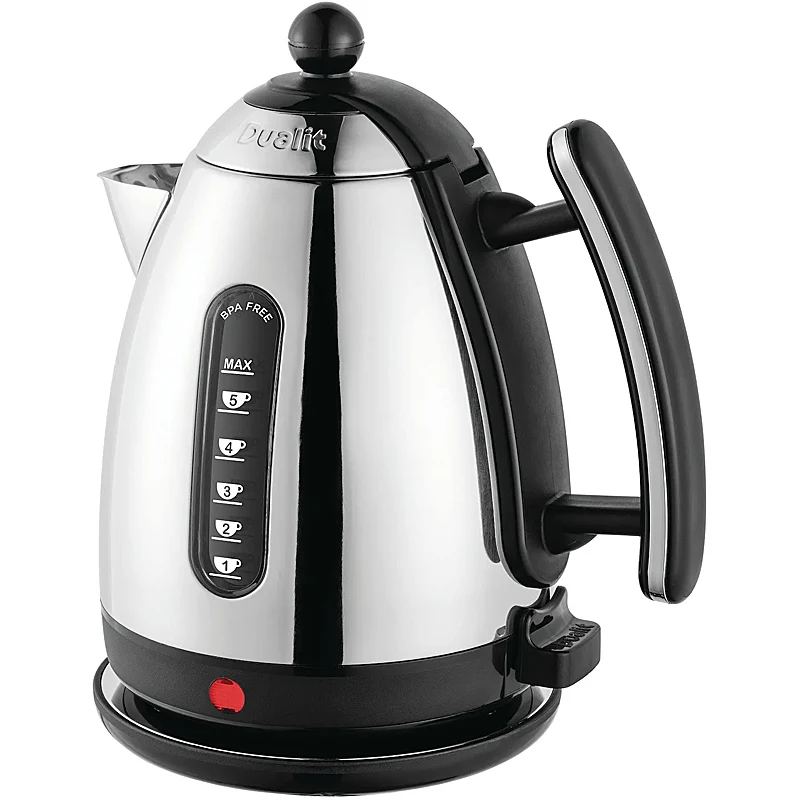 Dualit Lite Wasserkocher Silber mit Druckkochelement 1,5 Liter