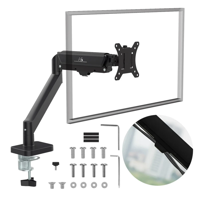 Maclean monitor mount, gas spring, 17"-32", 2-10kg, black, MC-133
