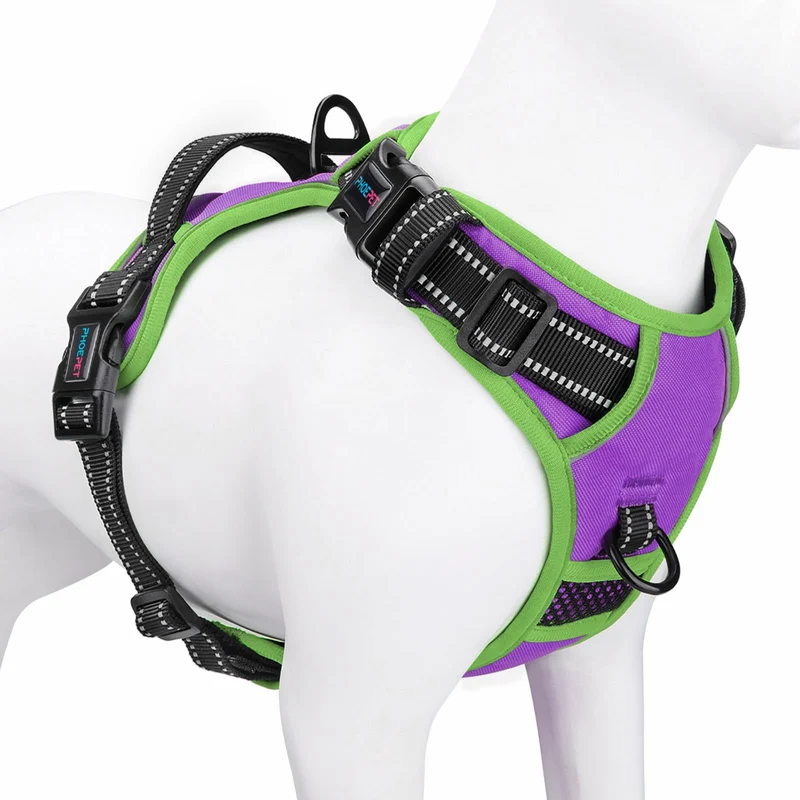 PHOEPET 2019 Anti-Zieh-Hundegeschirr, verbessert, reflektierend, verstellbar, mit Trainingsgriff, 2