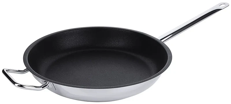 Edelstahl Antihaft-Bratpfanne mit PTFE-Beschichtung & Rohrgriff Gegengriff Ø 36-40 cm