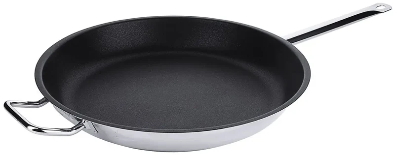 Edelstahl Antihaft-Bratpfanne mit PTFE-Beschichtung & Rohrgriff Gegengriff Ø 36-40 cm