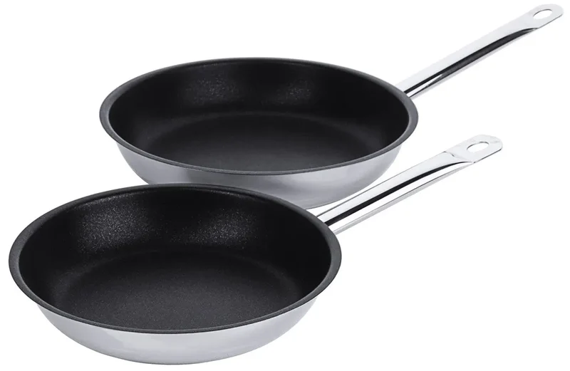 Edelstahl Antihaft-Bratpfanne mit PTFE-Beschichtung & Rohrgriff 20-32 cm