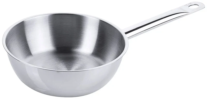 Edelstahl Sauteuse Ø 16-24 cm mit breitem Schüttrand mit Rohrgriff