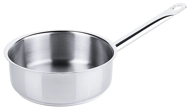 Edelstahl Stielkasserolle extra niedrig Ø 16-28cm Serie 2000 Schüttrand Rohrgriff