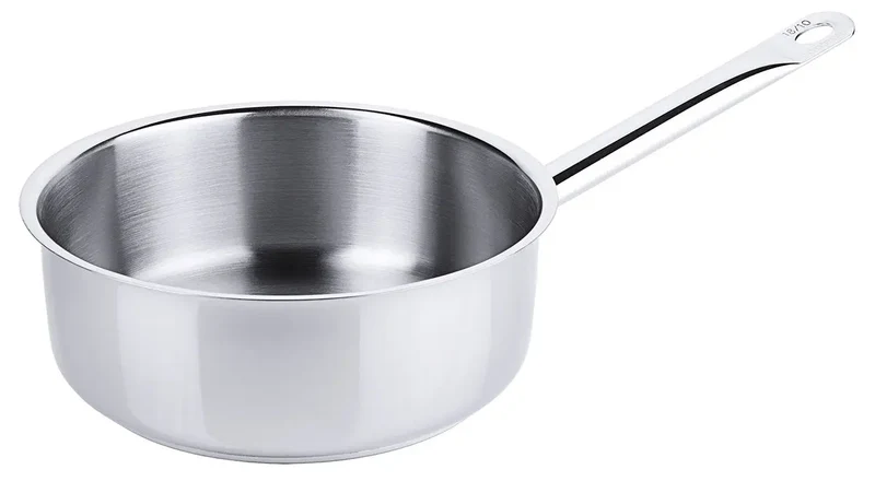 Edelstahl Stielkasserolle extra niedrig Ø 16-28cm Serie 2000 Schüttrand Rohrgriff