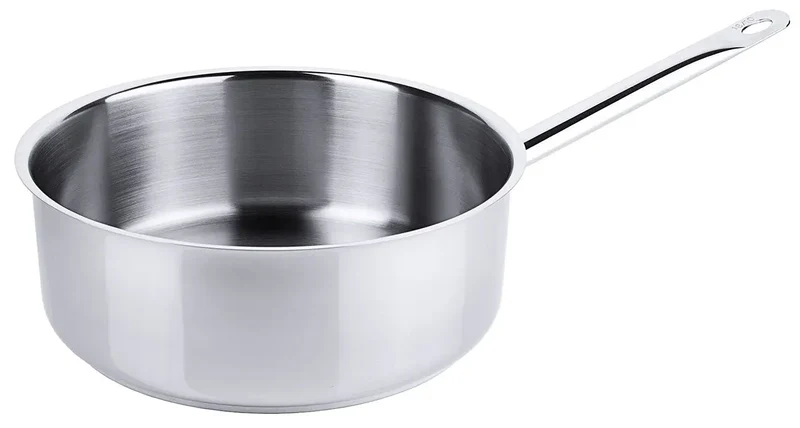 Edelstahl Stielkasserolle extra niedrig Ø 16-28cm Serie 2000 Schüttrand Rohrgriff