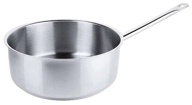 Edelstahl Stielkasserolle extra niedrig Ø 16-28cm Serie 2000 Schüttrand Rohrgriff