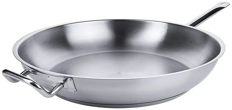 Edelstahl Bratpfanne mit Rohrgriff & Gegengriff Ø 36-40 cm