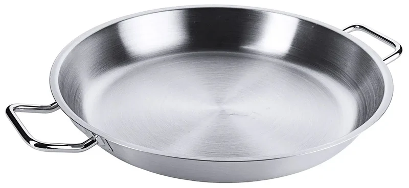 Edelstahl Bratpfanne mit zwei seitlichen Kaltgriffen & Schüttrand Ø 20-80cm