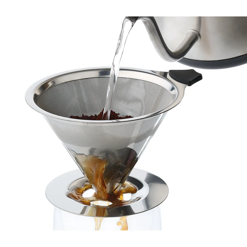 Dauerfilter für Kaffee mit Standfuß EDELSTAHL