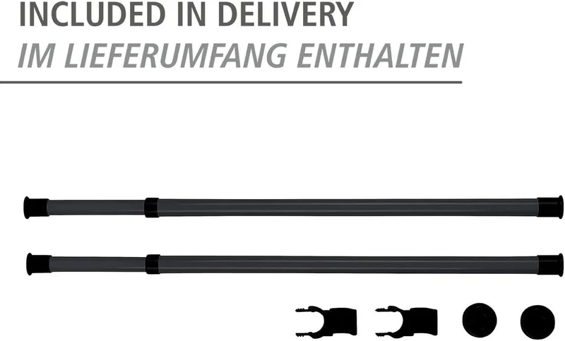 WENKO Teleskop-System Herkules Duo, verstellbares Ordnungssystem, 3 Kleiderstangen & Kleiderstange H
