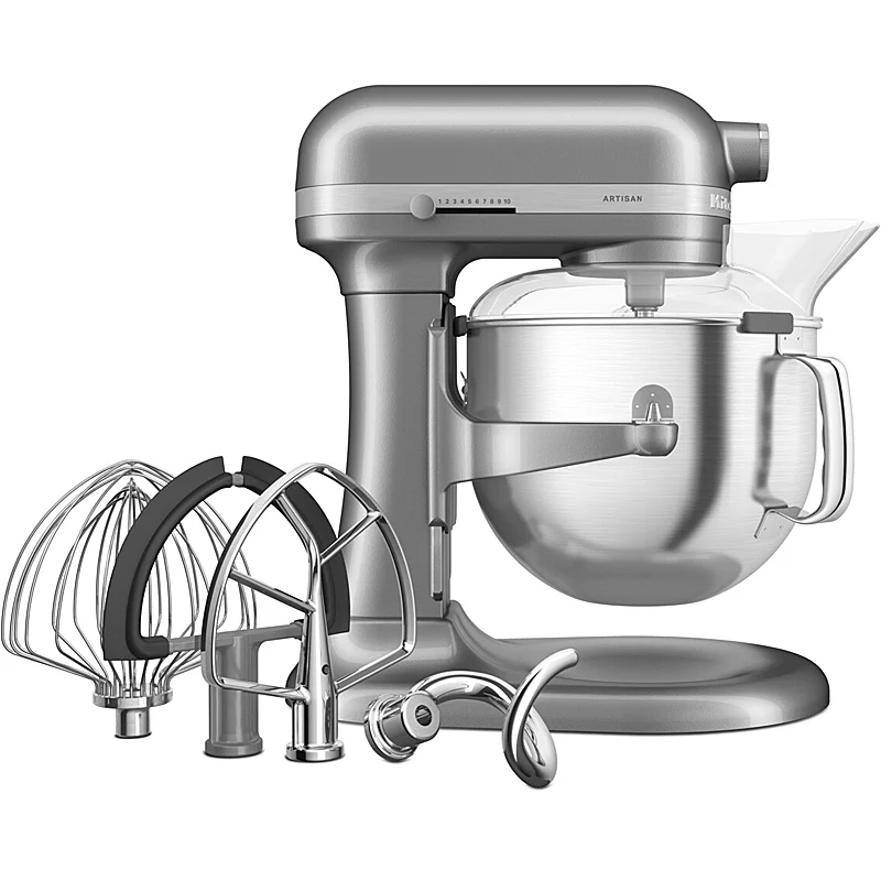 KitchenAid 5KSM70SHXECU Küchenmaschine 6,6 L ARTISAN mit Schüsselheber Farbe Kontur-SIlber