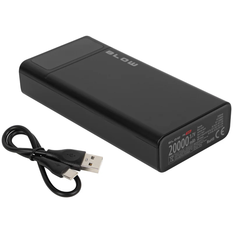 20,000 mAh PB20E Power Bank with Quick Charge 30 and Power Delivery 20W, Black, Blow