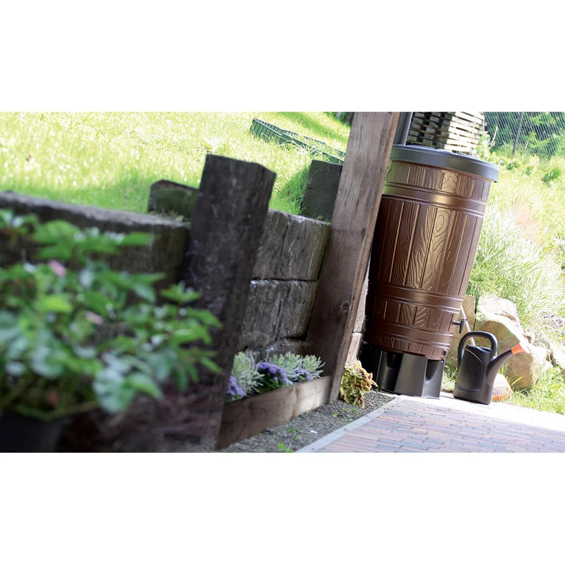 Rainwater container, capacity 265l, brown, Woodcan