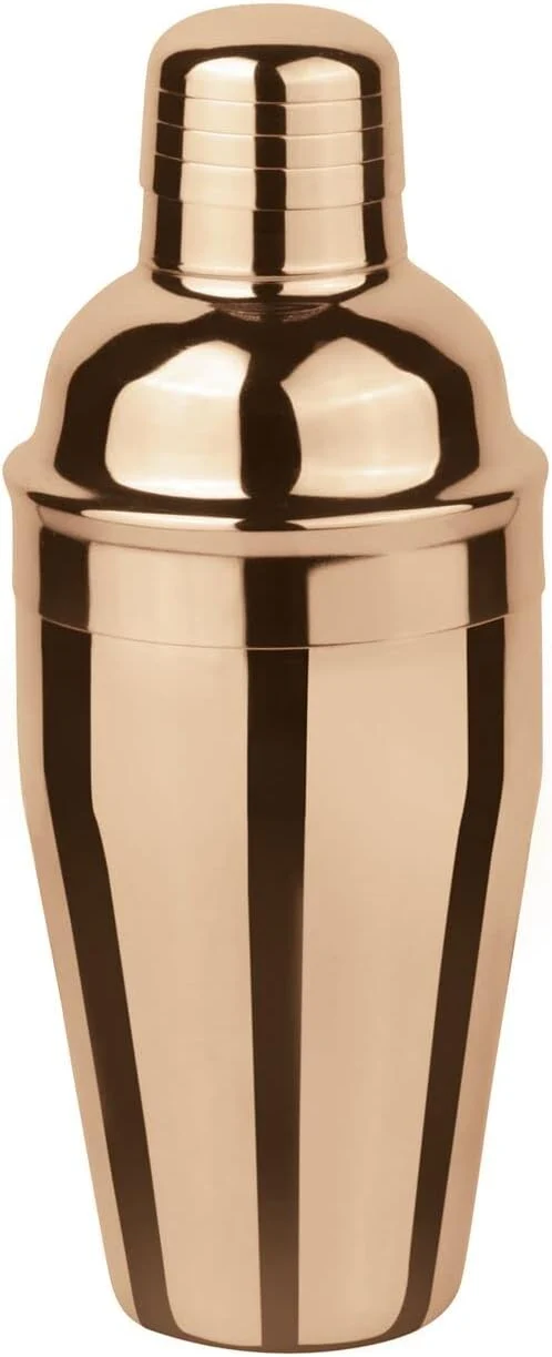 Paderno Cocktail-Set Cobbler 41480-G8, 8-teilig, aus poliertem, goldfarbenem Edelstahl, bestehend au