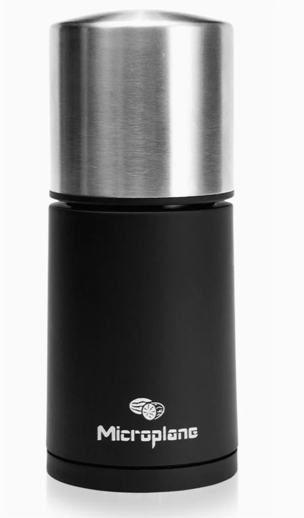 Microplane Gewürzmühle/Muskatmühle, Schwarz/Edelstahl