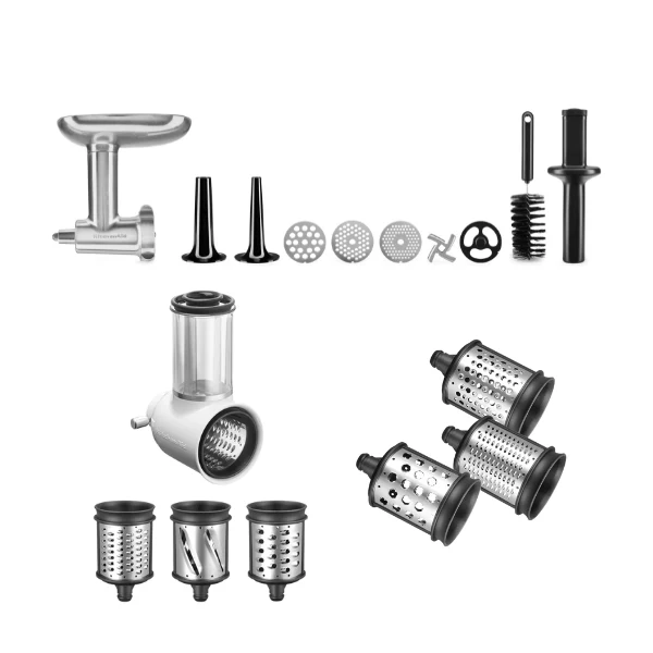 KitchenAid Bundle Metallfleischwolf+ Gemüseschneider+ Zusatztrommeln
