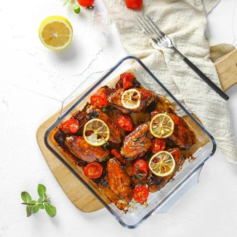 Borosilicate Glass Square Oven Tray 1.6 L