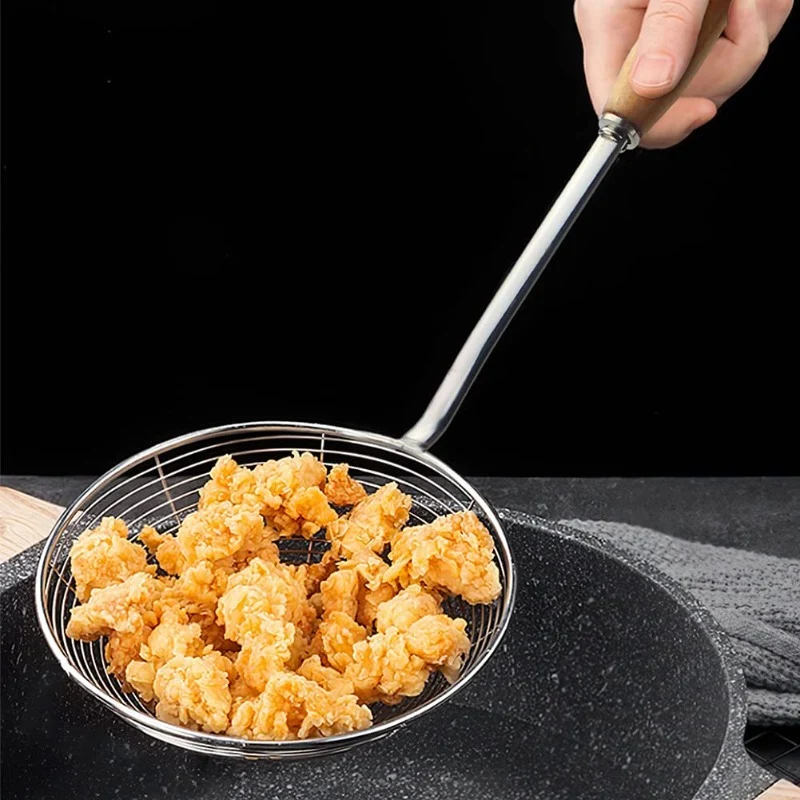 Stainless Steel Spider Strainer Wood Handle 18 cm
