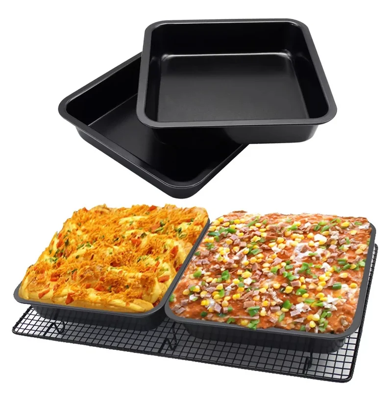 Square Cake Tray Nonstick Thick Bottom 23 cm