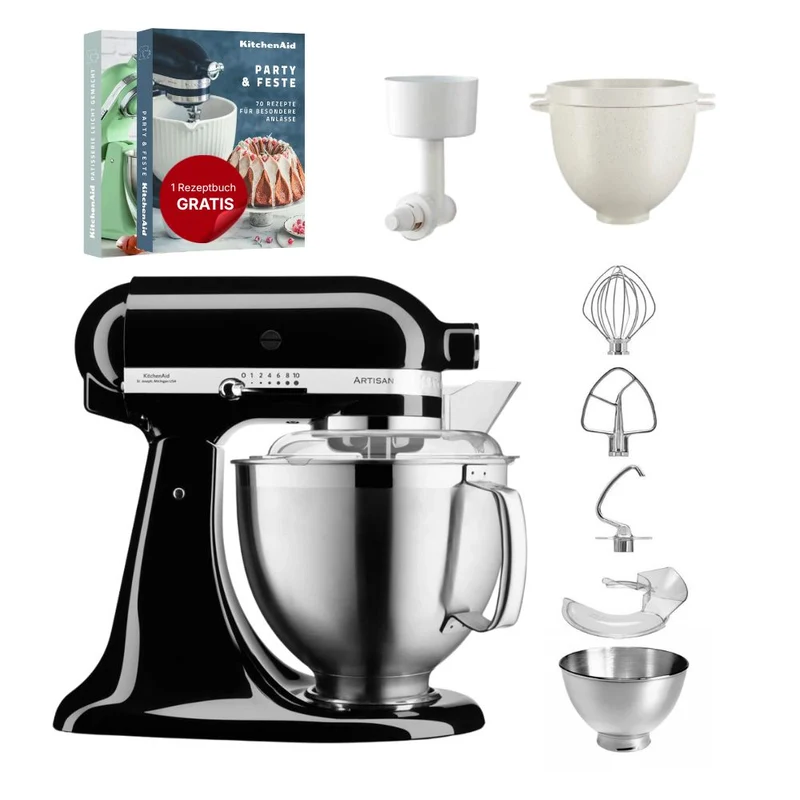 KitchenAid 4,8 L 5KSM185 Artisan Küchenmaschine Breadlover Messerschmidt Getreidemühlenvorsatz, Brotbackschüssel