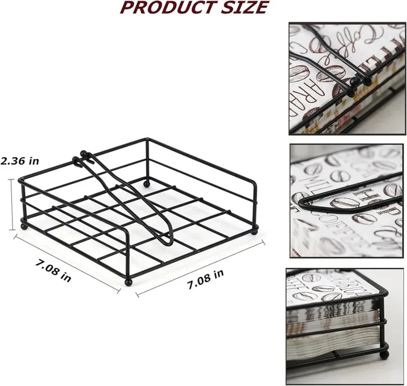Black Metal Napkin Tissue Holder