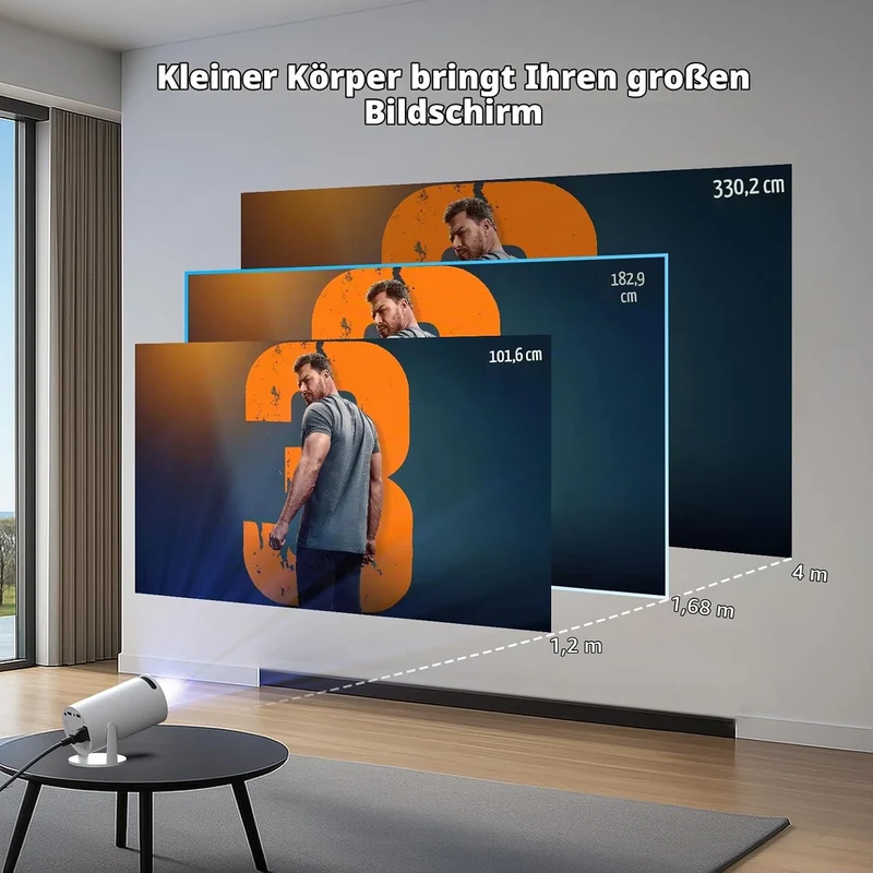 Mini Beamer 4K Projektor, Android TV 11.0 Tragbarer Projektor, Smart Projector mit WiFi 6 & Bluetoot