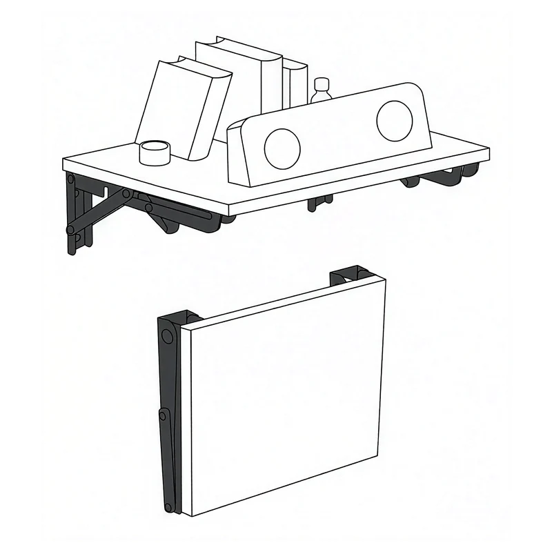 Maclean Folding Wall Shelf Bracket, min. 250 mm, max. 500 mm, max. 50 kg, 2 pieces, MC-194