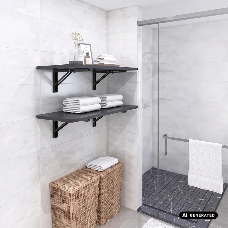 Maclean Folding Wall Shelf Bracket, min. 350 mm, max. 700 mm, max. 50 kg, 2 pieces, MC-196