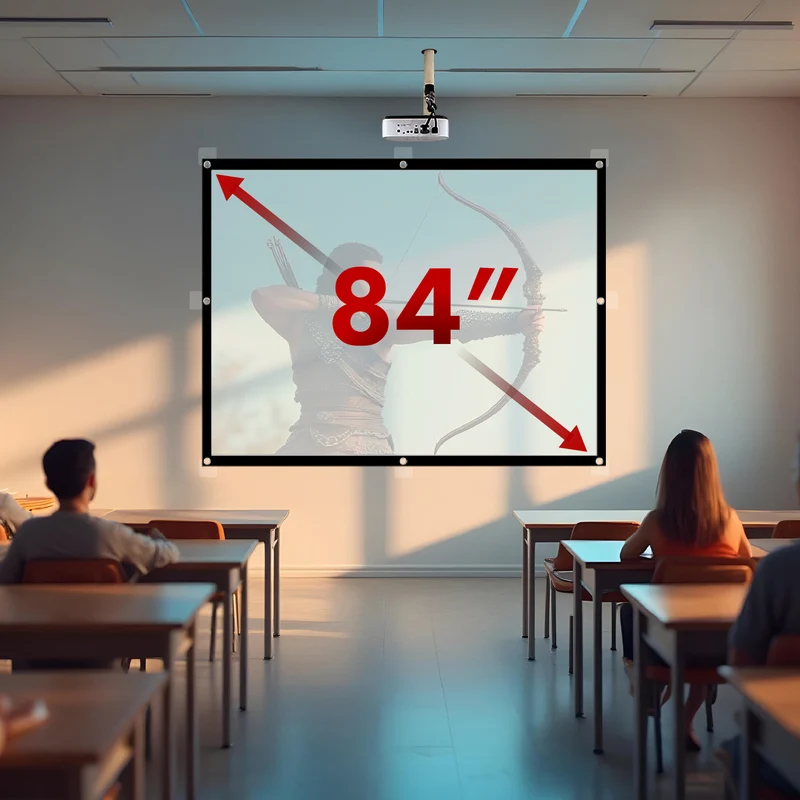 Maclean projection screen, 84", 175x131cm, 25mm 4:3 border, tension hooks, MC-166