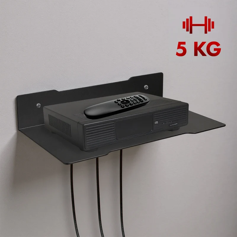 Maclean decoder wall shelf, single, max. 5kg, steel, MC-122