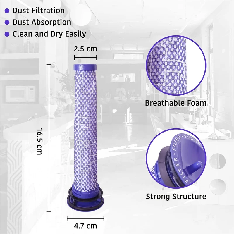Ersatzfilter-Set für Staubsauger Dyson V7, V8 Animal Absolute Motorhead, 3 HEPA-Filter und 3 Vorfilt