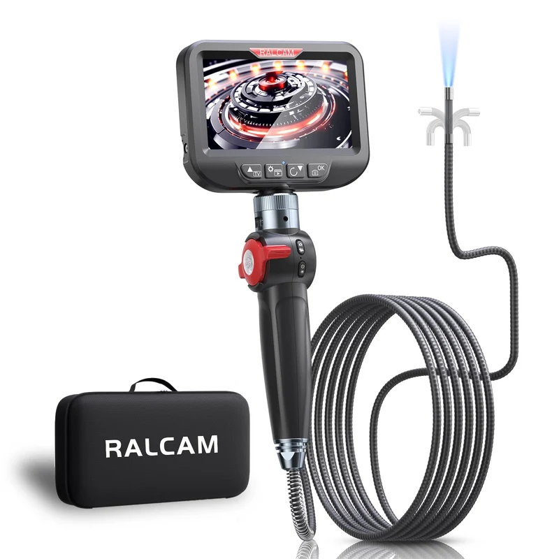 Ralcam Endoskopkamera mit Licht Endoscope Camera - Endoskop 8,5 mm Inspektionskamera 4,3" HD 1080P R