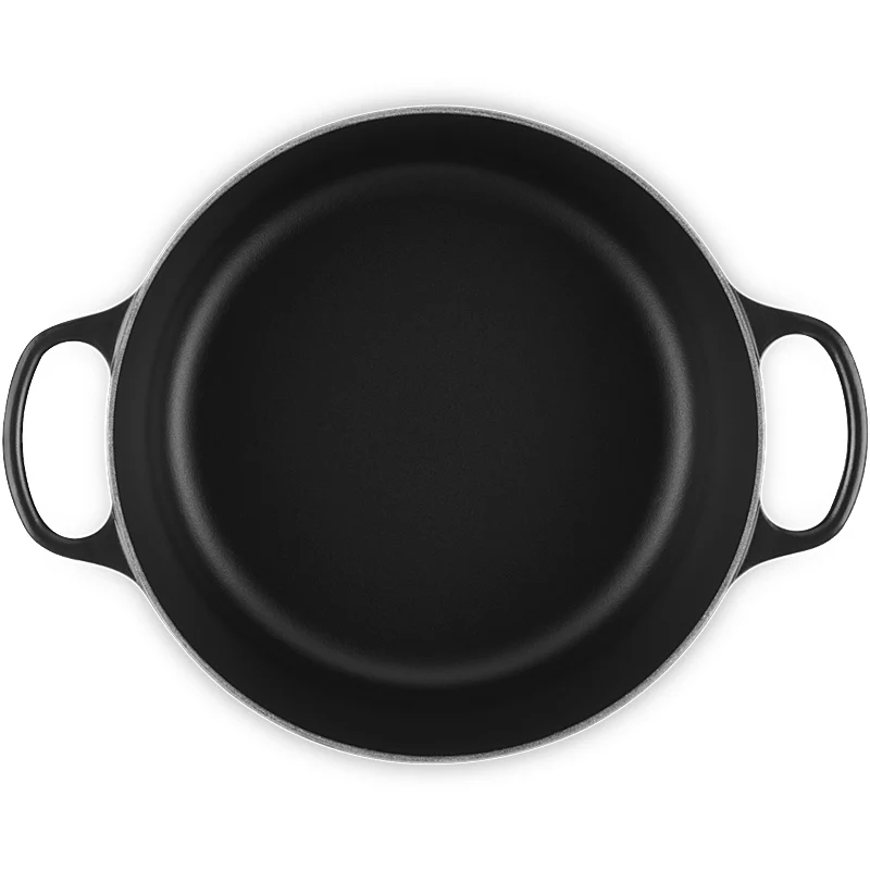 Le Creuset Bräter Signature rund 26cm Schwarz matt innen & außen