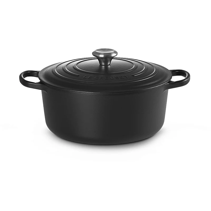 Le Creuset Bräter Signature rund 28cm Schwarz matt innen & außen