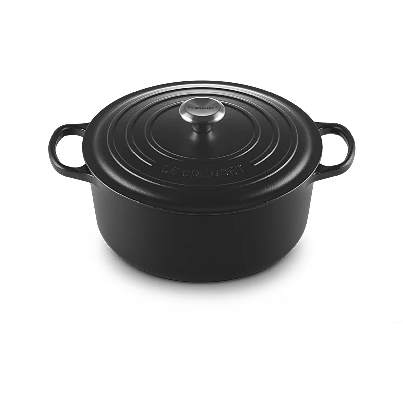 Le Creuset Bräter Signature rund 28cm Schwarz matt innen & außen