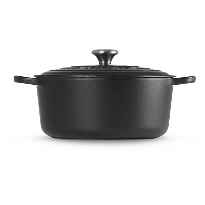 Le Creuset Bräter Signature rund 28cm Schwarz matt innen & außen