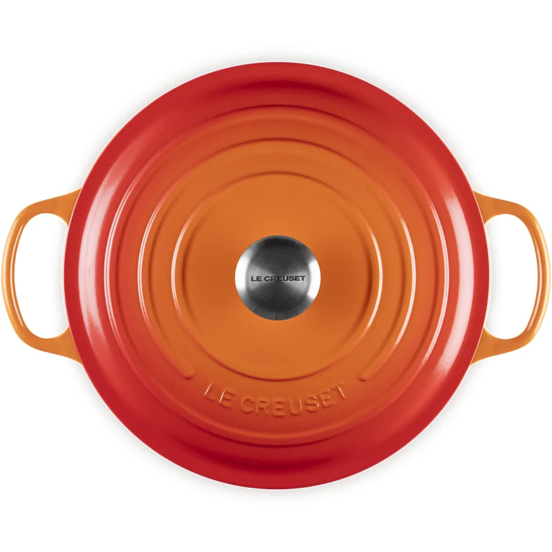 Le Creuset Bräter Signature rund 26cm Ofenrot