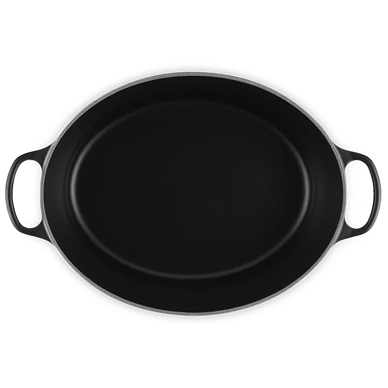 Le Creuset Bräter Signature oval 31cm Schwarz matt innen & außen