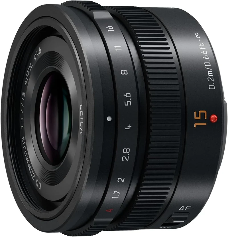 Panasonic Lumix H-X015E9-K Leica DG Summilux 15 mm F1.7 Objektiv, Micro Four Thirds Kameraobjektiv,