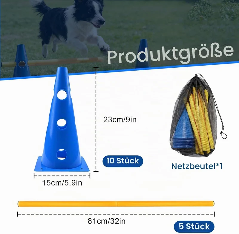 Agility Set Hunde Klein, Kinder Agility Trainingsgerät, Hindernisse für Pferde & Hundeparcours, Kege