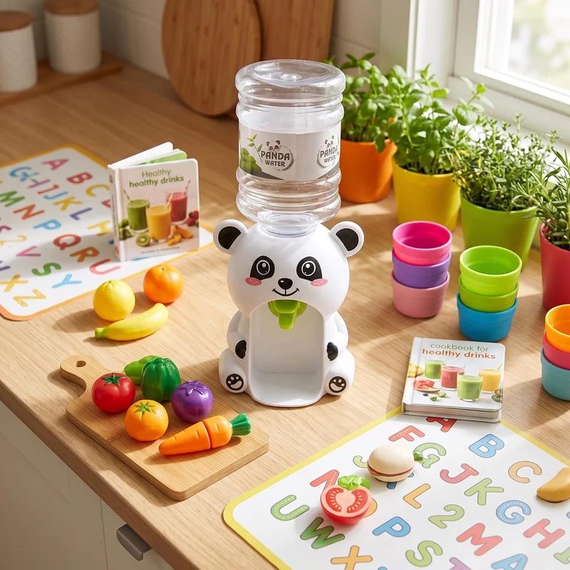 Mini-Wasserspender-Spielzeug, Niedliches Cartoon-Tier-Design, Trinkbrunnen, Leben, Spielszene, Model