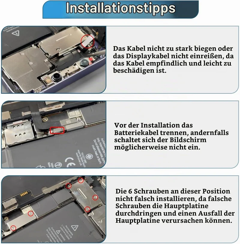 Dinow Display für iPhone 12 12 Pro, 6.1" Bildschirm für iPhone 12 für iPhone 12 Pro Full HD 3D Touch