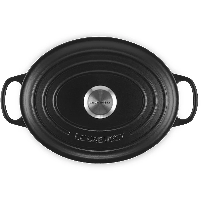 Le Creuset Bräter Signature oval 40cm Schwarz matt innen & außen