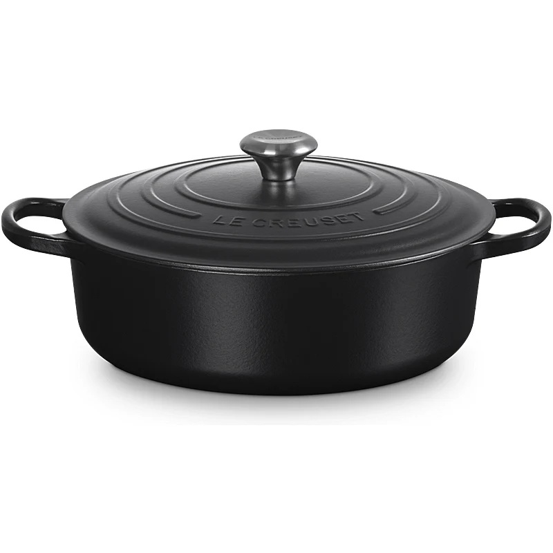 Le Creuset Gourmet Bräter Signature 30cm Schwarz matt innen & außen